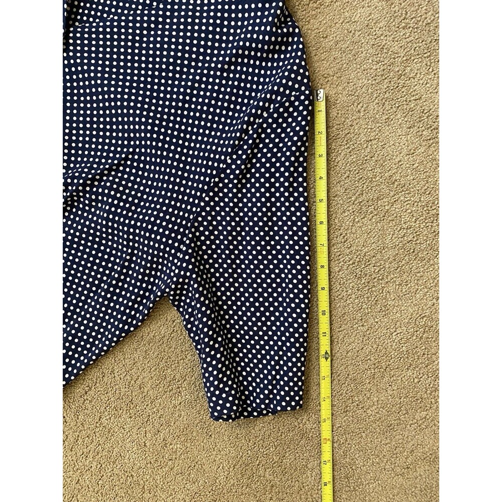 Vintage Lee David 80’s Skirt Suit Set Navy White Polka Dot Grandmacore Size 20W - Picture 7 of 16